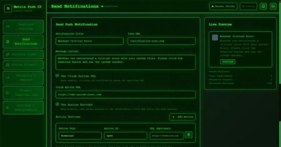 Matrix Push C2: Browser Notification Exploits Drive Fileless, Cross-Platform Phishing